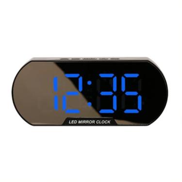 Imagem de Relógio Despertador Digital De Mesa Decorativo Alarme Temperatura Pilha AAA Usb Preto Led(SZ6099-AZUL)