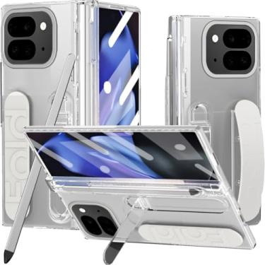 Imagem de NINKI Alça transparente para Google Pixel 10 Pro Fold com suporte para caneta S e Stylus, protetor de tela rígido e fino com dobradiça completa + capa com suporte para celular Google Pixel 10 Pro Fold