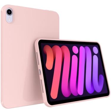Imagem de Callyue Capa fina para iPad Mini 6 de 8,3 polegadas 2021 iPad Mini 6ª geração, ultrafina, leve, fosca, macia, flexível e fosca, capa traseira, rosa