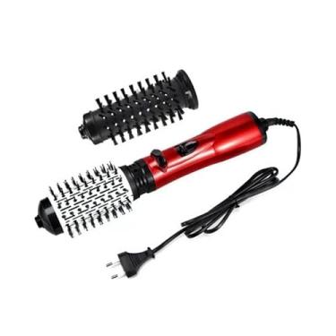 Imagem de Escova Rotativa Seca Alisa E Modela, Íons, Cerdas Mistas, 2 Em 1, 110 volts, Volume, Brilho, Secador, Modelador, Cabelos Lisos e Ondulados