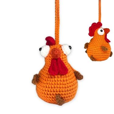 Imagem de Boneca animal pintinho com folga de outono, Dia de Ação de Graças, galinha, crochê, presente para amantes de frango, decoração de painel de carro em casa, escritório, decoração de painel de carro