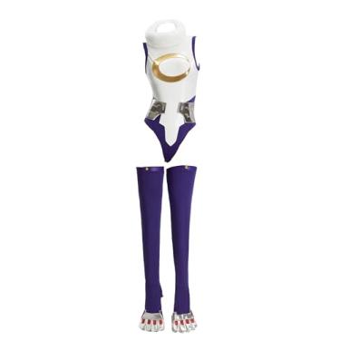 Imagem de Micotaku My Hero Academia Fantasia feminina Mirko Cosplay conjunto anime roupa macacão terno terno festa de Halloween, Branco e azul., P