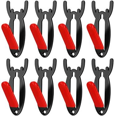 Imagem de Cabide de crânio estilo chifre de montagem europeu, cabide de caveira de alce, cervo, crânio, antílope, crânio, pendurar e montar, fácil instalação para decoração de casa, uso interno e externo, preto (8 peças)