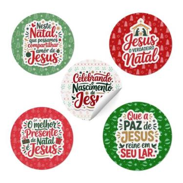 Imagem de Kit Adesivos Etiquetas Frases Cristãs de Jesus Natal Presentes e Lembr