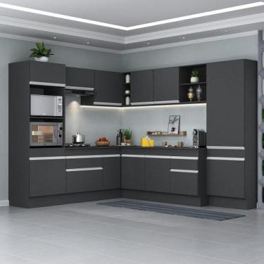 Imagem de Armário De Cozinha Completa De Canto Preto/branco - MULTIMOVEIS