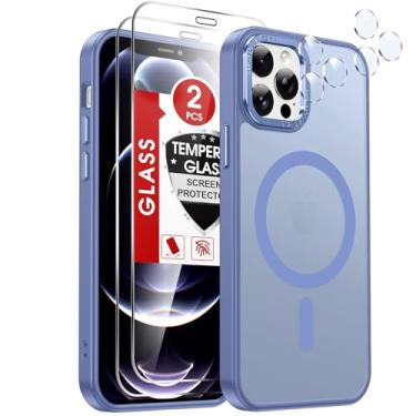 Imagem de LeYi Capa para iPhone-12-Pro-Max Azul: Compatível com Magsafe [Protetor de Tela X2+ Capa de Câmera X2] i Phone 12 Promax Capas Funda para12Pro Max Magnetic Protective Heavy Duty Slim, Azul Claro