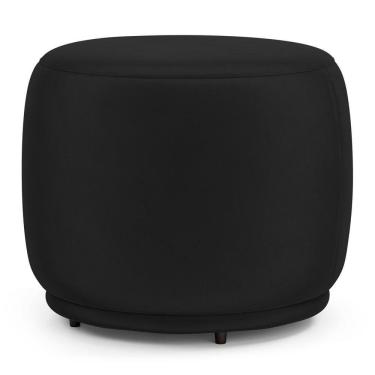 Imagem de Puff Decorativo Orgânico Living Molly Redondo Veludo Preto - Abmaza