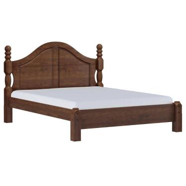 Imagem de Cama Casal Clássica Queen 160cm Pé Madeira Eduarda Café F07 - Mpozenato