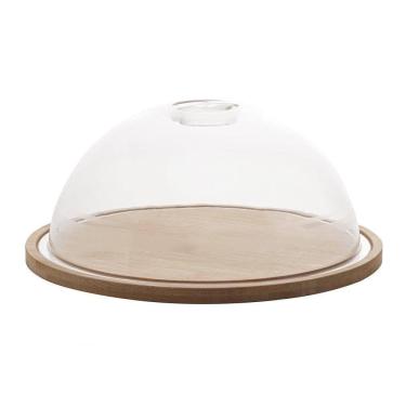 Imagem de Queijeira 24 Cm Com Tampa Em Acrílico E Base Em Bambu Lyor