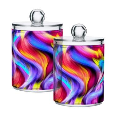 Imagem de Qilmy Qtip Suporte de boticário de 400 ml, frasco de armazenamento de boticário de plástico transparente com tampa, dispensador de recipiente de banheiro para bola de algodão, cotonete, fio dental