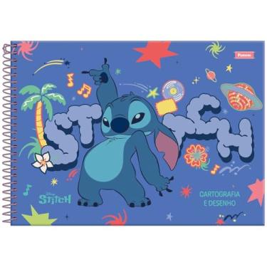 Imagem de Caderno de Desenho e Cartografia Stitch FORONI - 80 Folhas (Azul)