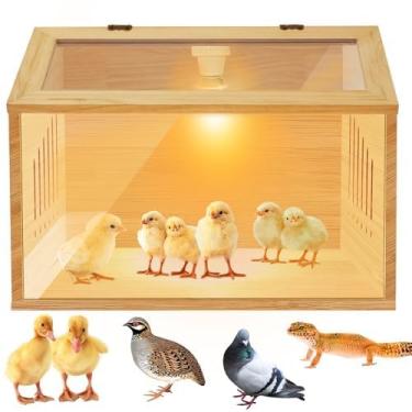 Imagem de Brooder Box for Chicks，Indoor Smart Wooden Poultry Brooder with Heater, Suitable for 5-7 Newborn Chicks, Ducks, Quail, etc.（12 * 12 * 15.7inch）