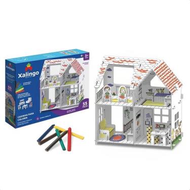 Imagem de Brinquedo Playset Infantil Casinha 3D Para Colorir com Giz de Cera +11