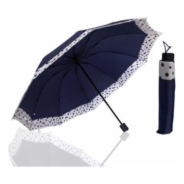 Imagem de Sombrinha Grande 10 Varetas Poa Cabe Na Bolsa Cor Roxo - Alfashop, Azu