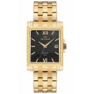 Imagem de Relógio Technos Masculino Ref: 2115udh/1p Executive Retangular Dourado
