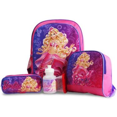 Imagem de Kit Mochila de Costas Barbie Sereia Tam G