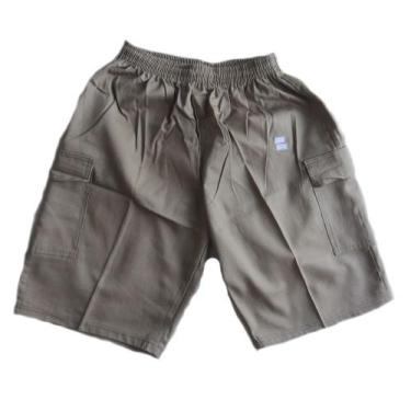 Imagem de Bermuda Cargo de Brim com Elastico Masculina Caqui com Dois bolsos Lat