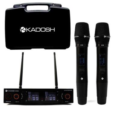 Imagem de Microfone Sem Fio Kadosh Duplo K502m Com Bateria Recarregável
