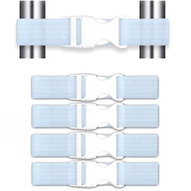 Imagem de Travas de segurança Coosin para bebês, alças para segurança infantil, travas de segurança para casa de , fechaduras para armários fechados, forno, geladeira com abertura dupla, porta de cozinha, etc., Branco, 4 Pack