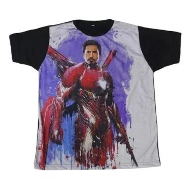 Imagem de Camiseta Homem De Ferro Iron Man Tony Stark Blusa Infantil Vingadores