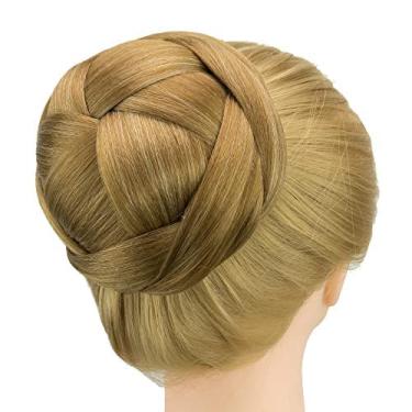 Imagem de IMISSU Capa de cabelo chignon trançada tamanho grande rosquinha apliques de cabelo scrunchie coque peruca updo (M4 Mistura de cobre)