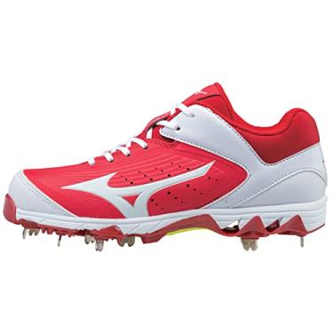 Imagem de Mizuno Tênis feminino Swift 5 Fastpitch Softball Cleat, Vermelho/branco., 5.5