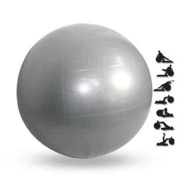 Imagem de Bola de Pilates Yoga Abdominal Fitness 65cm até 300kg Exercícios Bola de Ginástica Reforçada Dasshaus (Cinza)