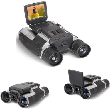 Imagem de Binóculo digital LCD de 5 cm com câmera, gravador de fotos com zoom de 12 x 32 cm, filmadora para observação de pássaros, futebol, jogos, concertos