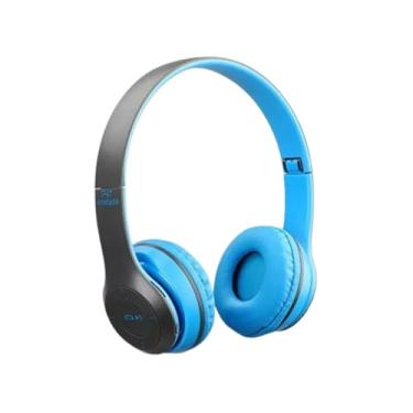 Imagem de Fone de Ouvido Bluetooth Wireless 5.0 com Micro SD - Headphone Over-Ear com Conexão Sem Fio, Almofadas Confortáveis e Controles Integrados (Azul)