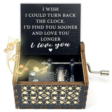 Imagem de ukebobo Caixa de música de madeira presentes para amantes, caixa de música Can't Help Falling in Lover, presente romântico, aniversário, dia dos namorados, casamento, para amante, namorado, namorada,