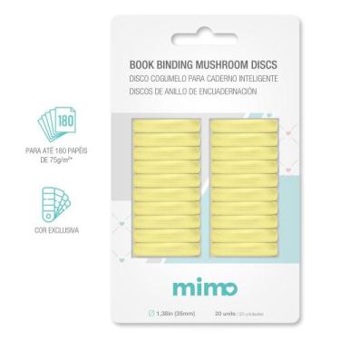Imagem de Disco Cogumelo para Caderno Inteligente Amarelo Candy Grande 35mm Mimo
