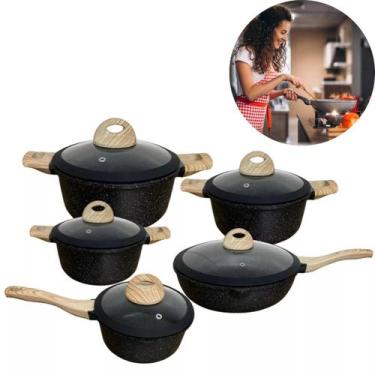 Imagem de Conjunto De Panelas Antiaderentes Cor Preta Um Presente Para Amigo Sec