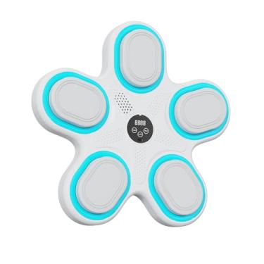 Imagem de Rock88 Máquina de boxe musical, máquina de perfuração de música montada na parede com ajuste de 9 velocidades, equipamento eletrônico de treino doméstico para academia, escritório, branco