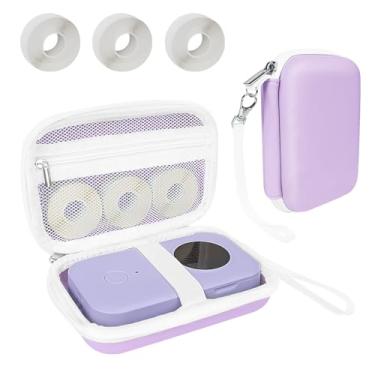 Imagem de Teyomi Capa compatível com Phomemo D30 D35, para NELKO P21, para NIIMBOT D110, para JADENS D110 Label Maker com 3 rolos de fita de etiqueta (papel de etiqueta, 12 mm x 40 mm), roxo