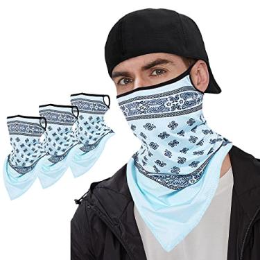 Imagem de KINGREE Máscara de esqui Balaclava, polaina de pescoço para capacetes de motocicleta, meias máscaras de secagem rápida, 3 peças - azul claro, Large
