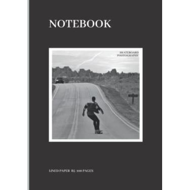 Imagem de SKATEBOARD NOTEBOOK ノート B5 B罫 100ページ: B5サイズ 横罫 6mm 個性的なスケートボードテーマ表紙シリーズ 6：モノクロアートフォト 4 (B5-100 SKATEBORD)