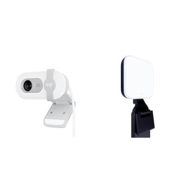 Imagem de Kit Webcam Full HD Logitech Brio 100 Branco + Iluminação de LED Premium Logitech Litra Glow