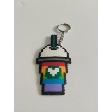 Imagem de Chaveiro Starbucks Arco Íris Pixel Art - Pixel Jipa 