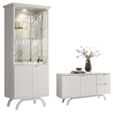 Imagem de Cristaleira e Aparador Buffet Vicenza Off White – New Ceval