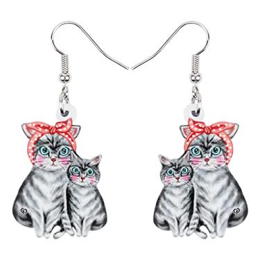 Imagem de Bonsny Brincos pendentes de acrílico para mulheres, meninas, crianças, acessórios de presente, Acrílico, Sem pedra preciosa