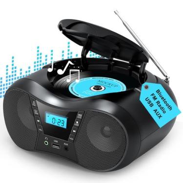 Imagem de Boombox Portátil com Bluetooth, Rádio FM e Leitor de CD