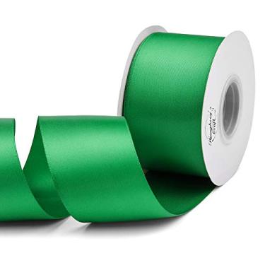 Imagem de Humphrey's Craft Fita de cetim dupla face verde samambaia de 5 cm - 25 metros de variedade de cores para artesanato, laços de embrulho de presente, buquê de noiva, decoração de cerimônia de corte,