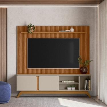 Imagem de Rack para Tv até 70 Polegadas Painel Genova 2.0 Istambul Marrom/Off White