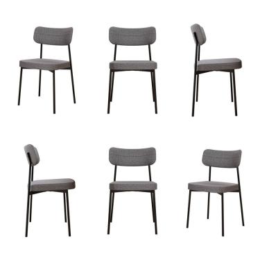 Imagem de Kit com 6 Cadeiras para Sala de Jantar Mona Yescasa Cinza