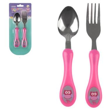 Imagem de Kit Talher Infantil Bebê Garfo E Colher Conjunto De Talheres Infantil 