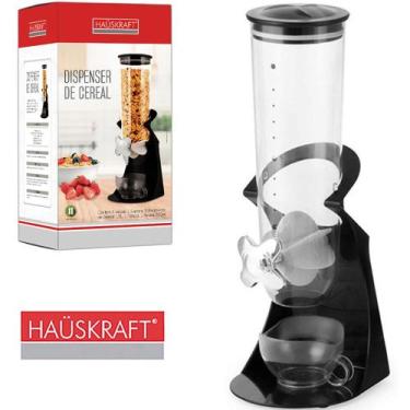 Imagem de Dispenser porta cereal de acrilico com suporte + tampa e xicara hauskr