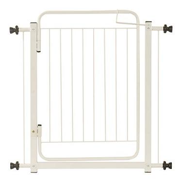Imagem de Portão Grade de Proteção Tamanho Ajustável de 74 até 79 cm Segurança Cachorro Pets Bebe Crianças Porta Vãos - Acompanha Extensores Branco