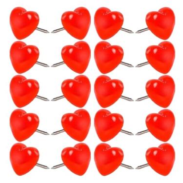 Imagem de DIYEAH 50 Peças De Alfinetes De Pressão Em Formato De Coração Quadro De Cortiça Alfinetes Vermelhos Alfinetes Decorativos Quadro De Avisos Fotos Notas Mapas Casa