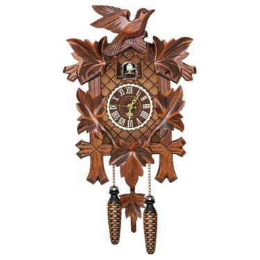 Imagem de Relógio de cuco com pêndulo de pássaro funcionando, relógio de parede, relógios de cuco de madeira para parede Coo Coo com modo noturno para sala de estar, quarto, presentes de inauguração de casa e