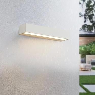 Imagem de Luzes de parede LED ao ar livre IP65 à prova d'água jardim luz de parede moderna de alumínio quadrado arandela de parede para pátio varanda porta da frente garagem corredor quarto interno externo (luz